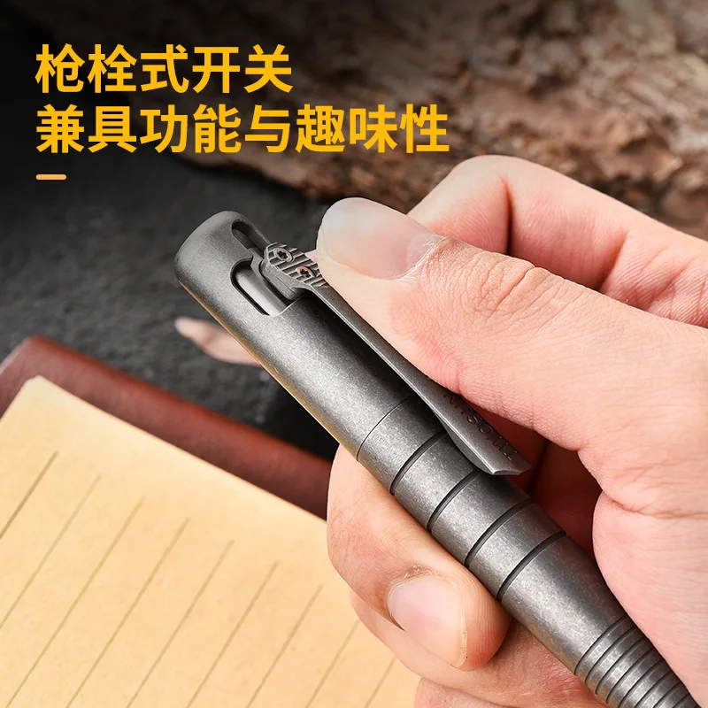 TC4 High-End Titanium Alloy Tactical Pen, Cnc Precision Machining, Heavy-Duty Portable Edc Bolt Style Writing Pen,A1330