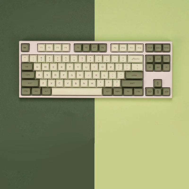 Keyboard Keyboard Button Matcha Green Tea Mechanism 124 XDA Profile Dye Sub Key Cover Compatible with Cherry MX GK61 64 84 96