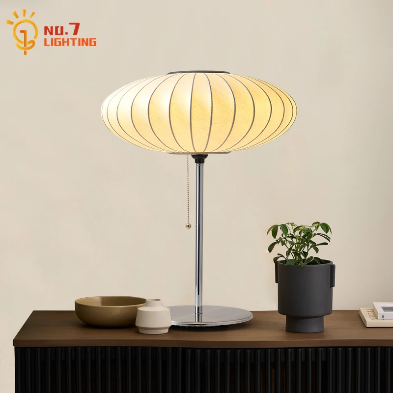 

Italian Designer Simple Stainless Steel Silk Decorative Table Lamp LED E27 White Desk Lights Bedroom Bedside Living/Model Room