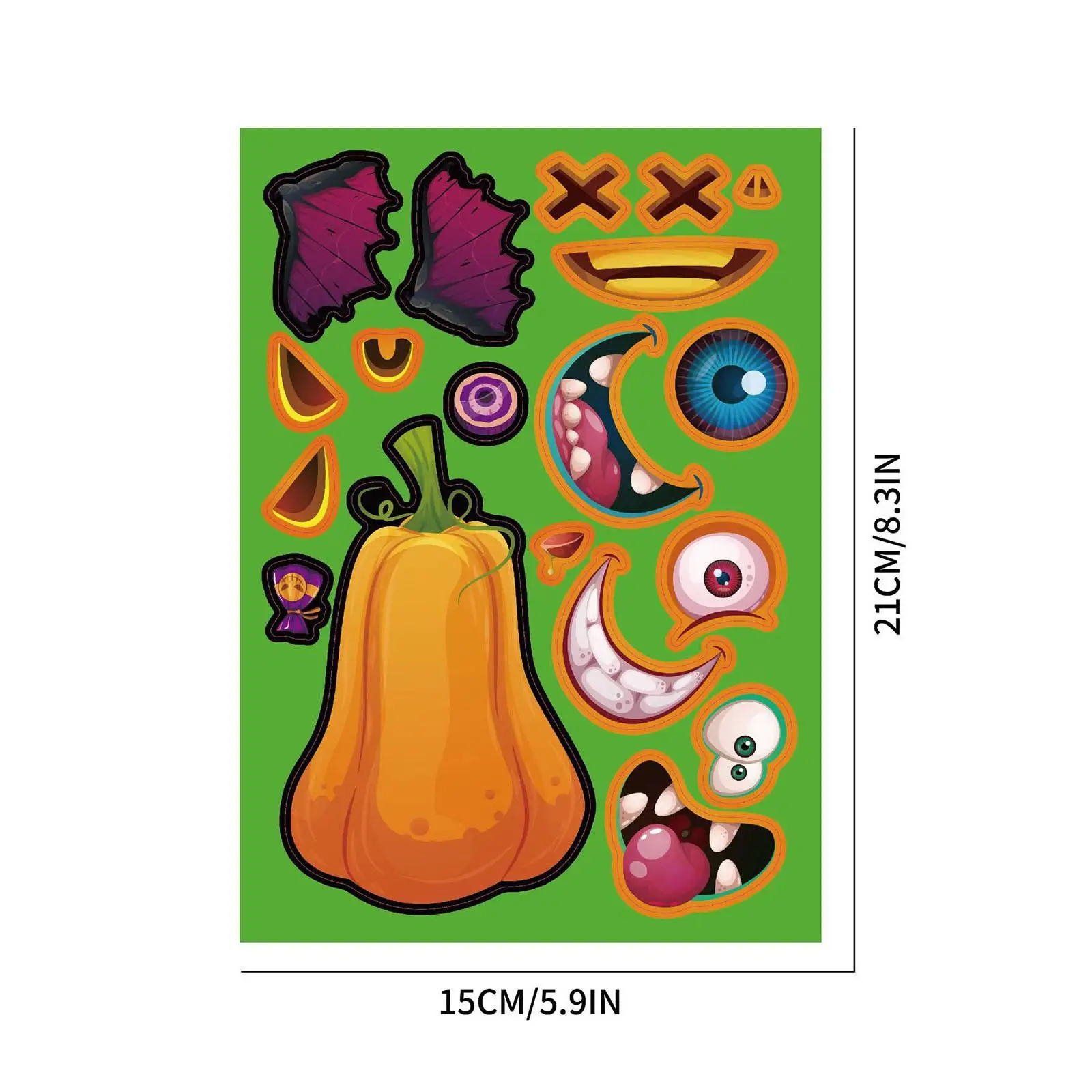 Halloween Pumpkin Decorating Stickers for Child DIY Decorative Fun Self Sticky Craft Stickers for Club Themed Party Holidays