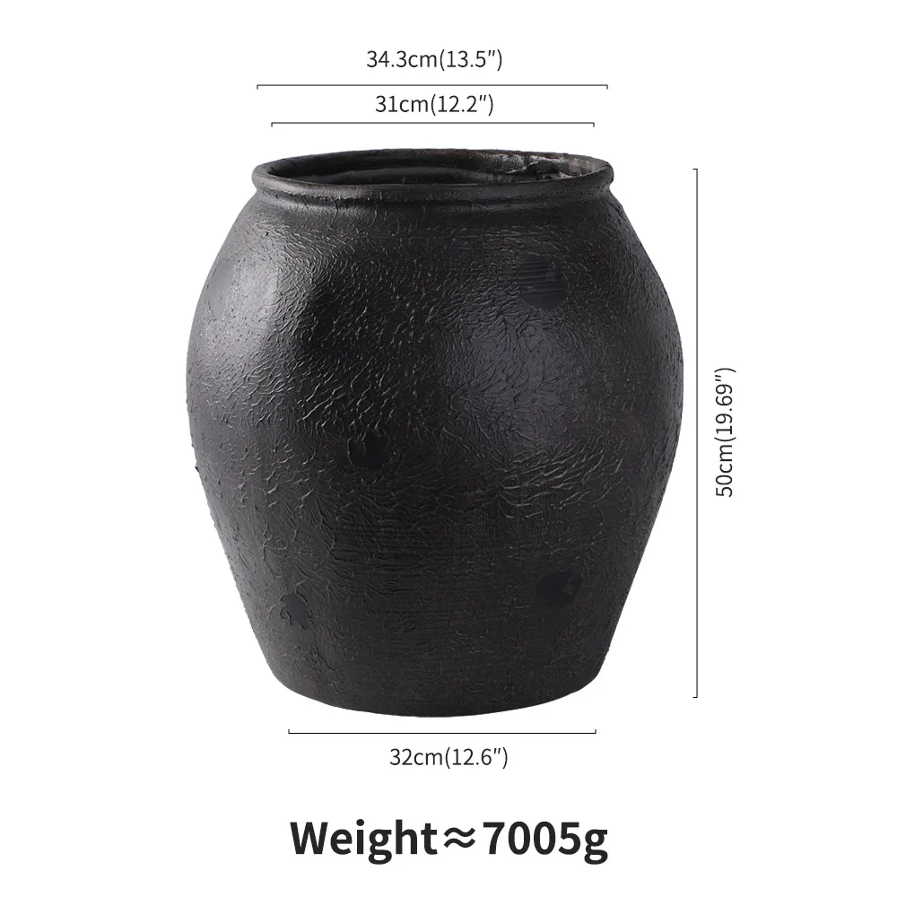 Flower pot cement flower pot breathable simple floor round flower pot plant Nordic Internet celebrity
