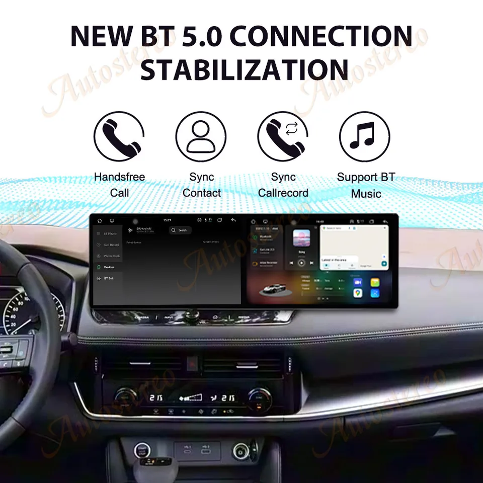 Dual 10.1 inch Screen Car GPS Android 15 Navigation For Nissan X