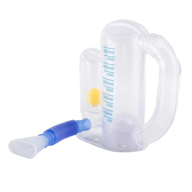 Lung Exerciser Device Spirometer Breathing Exerciser 5000ML Inhale Volume Measurement, Equipped With Ball Flow Rate Indicator