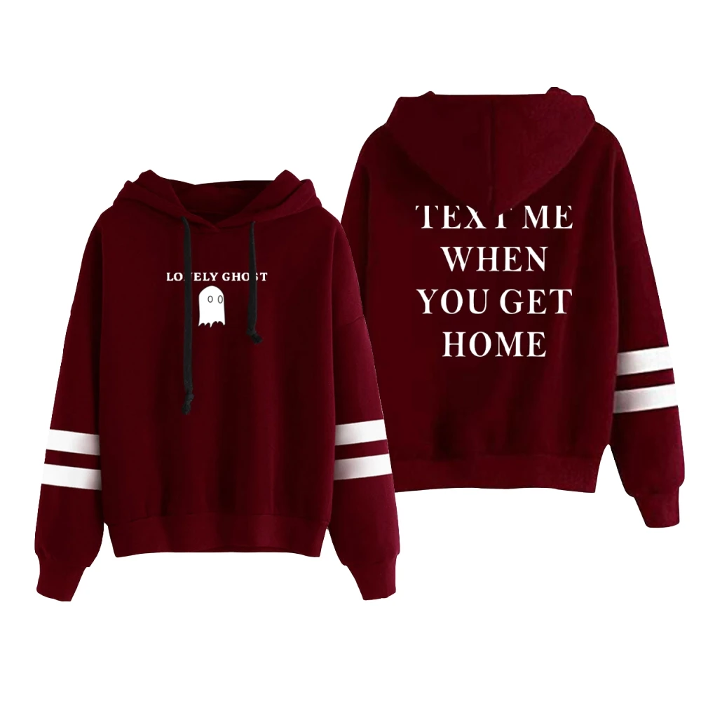 Lonely Ghost Text Me When You Get Home Merch Unisex Pocketless Parallel Bars Sleeve Sweatshirts Women Men Hoodie Funny Clothes