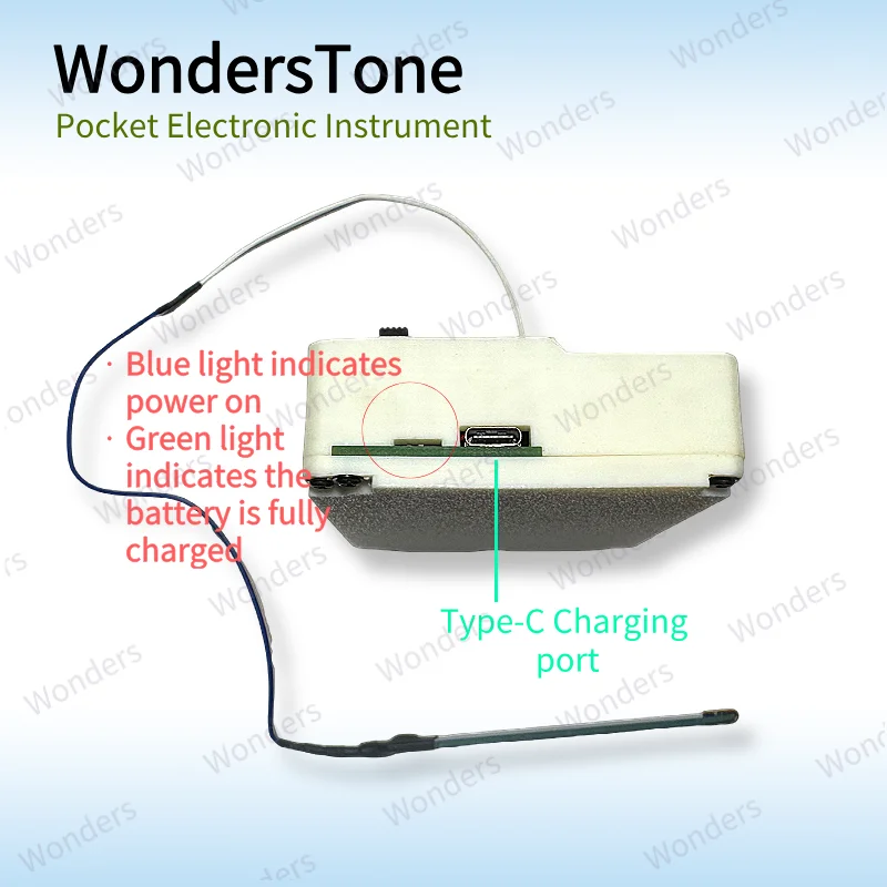 مُركب موسيقى إلكتروني صغير مصنوع يدويًا، أداة إلكترونية محمولة للجيب، أداة تناظرية WondersTone مع التحكم في القلم #4