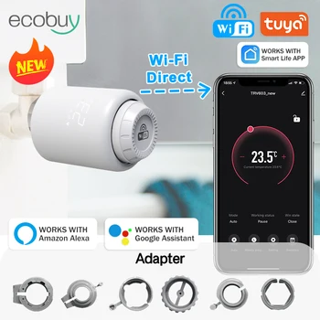 Tuya smart home WiFi thermostatic radiator valve head TRV wireless temperature control Alexa Google home voice Tuya smart home WiFi thermostatic radiator valve head TRV wireless temperature control Alexa Google home voice