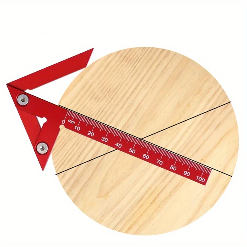 Center Finder Line Gauge 45/90 Degree Angle Marking Ruler, Woodworking Square Center Scribe, Carpenter Measuring Scribe Tool - view 2