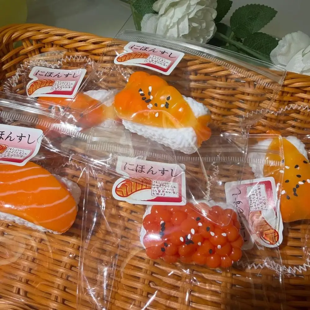 Simulations-Sushi-Quetschspielzeug, Langsam Zurückfedernd, Handgefertigte Sensorik-Fidget-Spielzeuge In Garnelenform, Cremiges Silikon-Quetschspielzeug Für Schüler Sa763B6C6862F4Bf79A2C8C691230F7F60