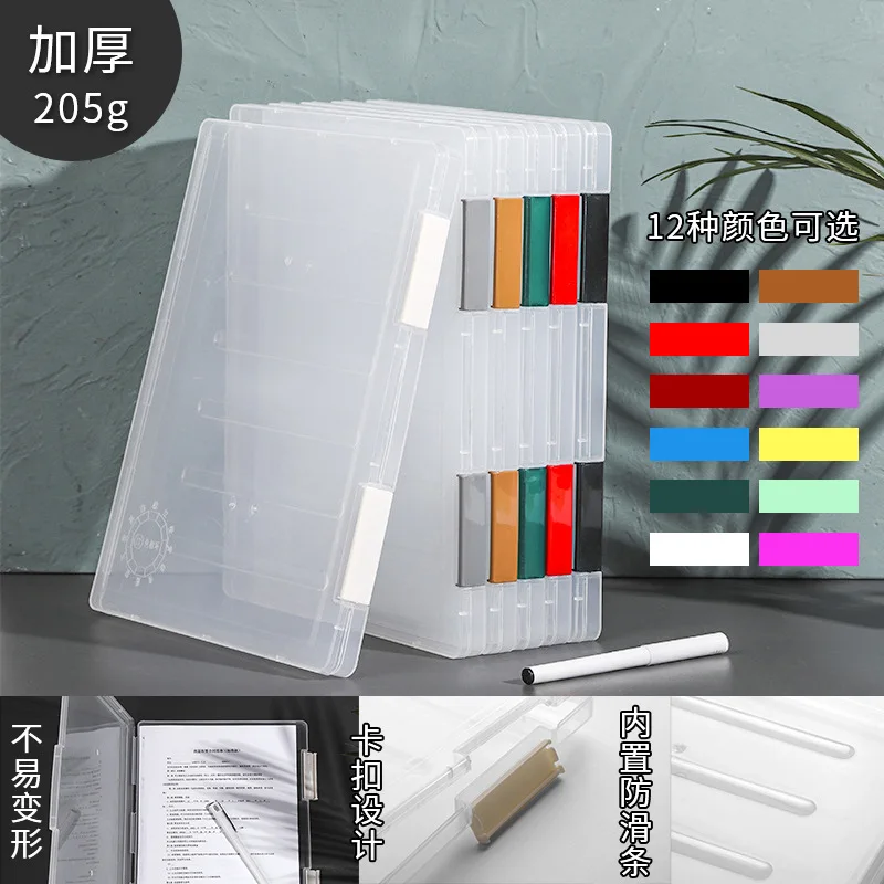 Transparent Thicken A4 File Box Plastic Office Document Sorting Storage Box Buckle Design Book File Archive Seal Boxes Organizer