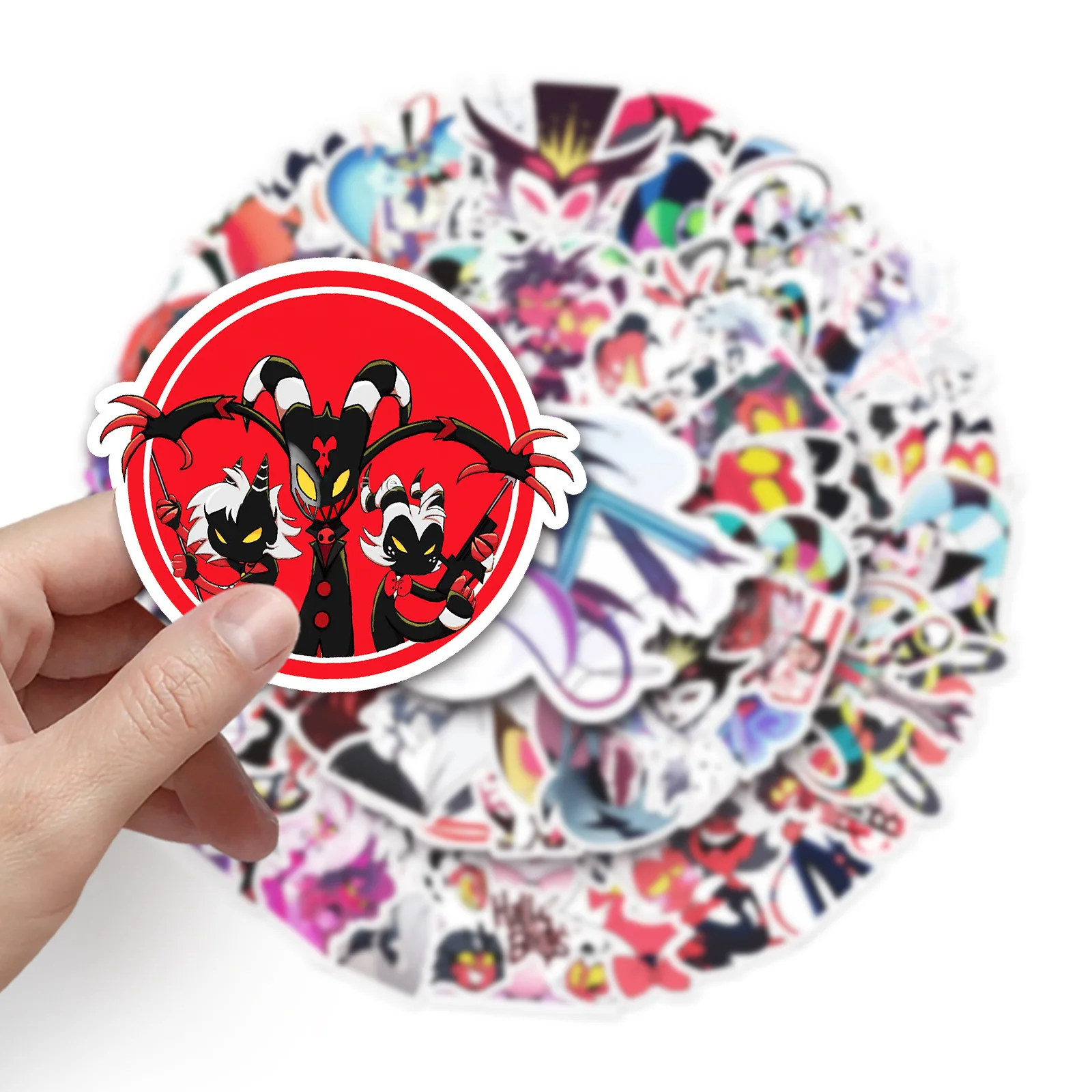 

50PCS Anime Helluva Boss Stickers Graffiti for Laptop Luggage Motorcycle Phone Travel Cartoon Funny Decal Kids Classic Toys Gift