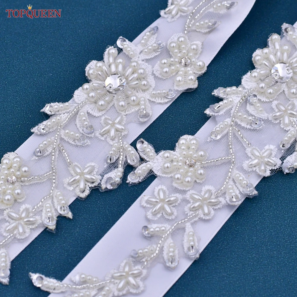 TOPQUEEN-Cinto De Casamento De Noiva com Pérola Applique, Cinto Decorativo Sash, Longo Vestido De Baile Cintos, Acessórios De Festa, Sash, S151