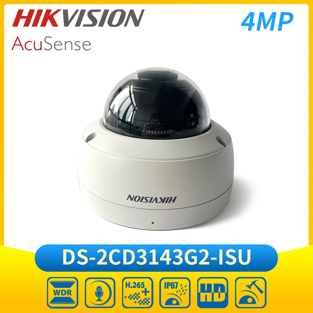 Hikvision DS-2CD3143G2-ISU 4MP Vandal WDR Dome AI Camera POE AcuSense IR Audio IP Camera Indoor Replace DS-2CD2143G2-I