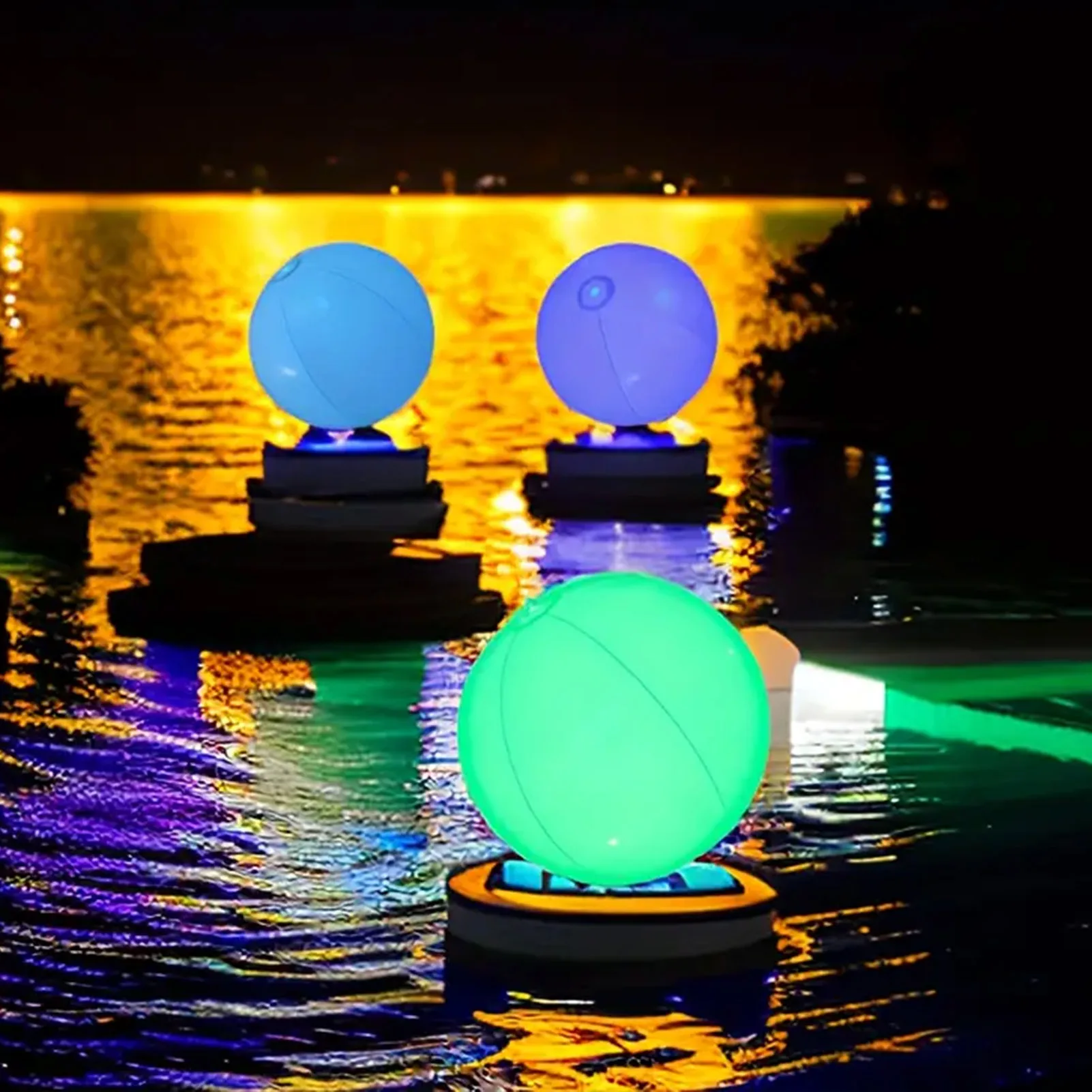 LED Strand bälle Pool Spielzeug bälle schwimmende Pool Lichter aufblasbare Licht ball für Kinder Erwachsene Outdoor Pool Party thj99