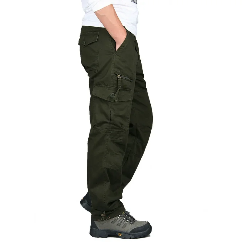 

Men's Straight Streetwer Tactical Pants 2019 Spring Autumn Army Cargo Pants Casual Long Trousers Pantalon Homme Plus Size 2XL