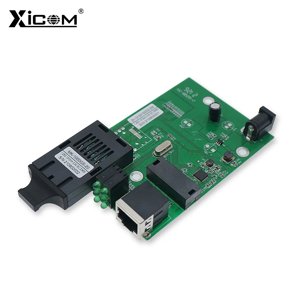 1000M 20KM SC Single Mode Dual Fiber Gigabit Optical Media Converter PCBA Board 1310nm Fast Ethernet Gigabit Fiber Optic Switch