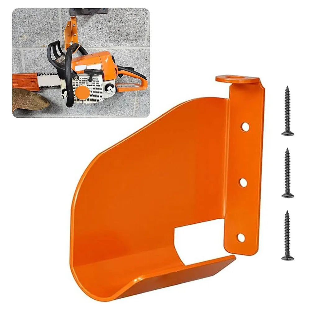 Durable Chainsaw Hook Wall Rack | Anti-Rust Powder Coated Orange Garage Storage Rack, Easy To Install Wall Tool Storage Rack