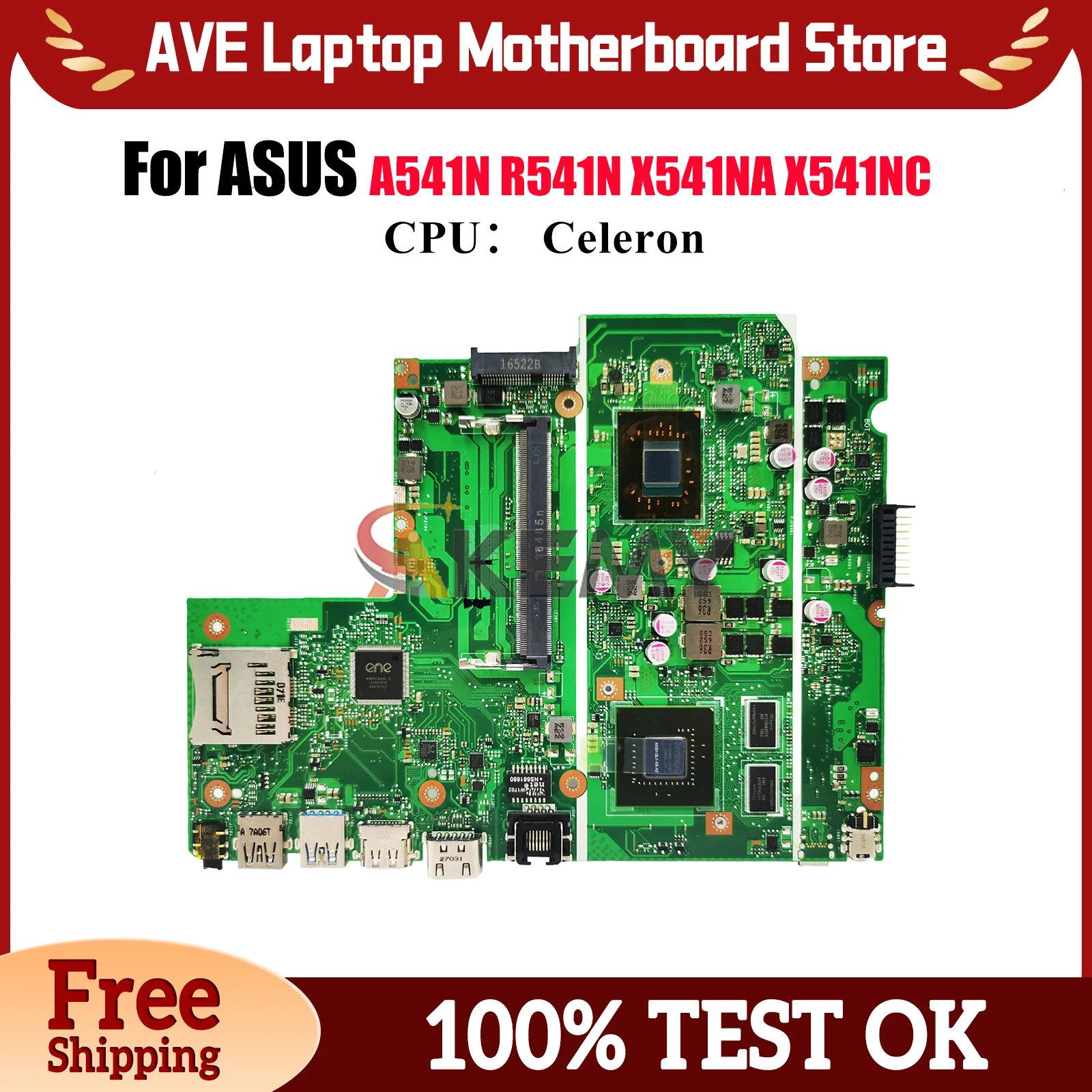 

X541NC Материнская плата для ноутбука ASUS VivoBook A541N X541NA F541N X541NC R541N A541N X541N Материнская плата для ноутбука с процессором Celeron stk