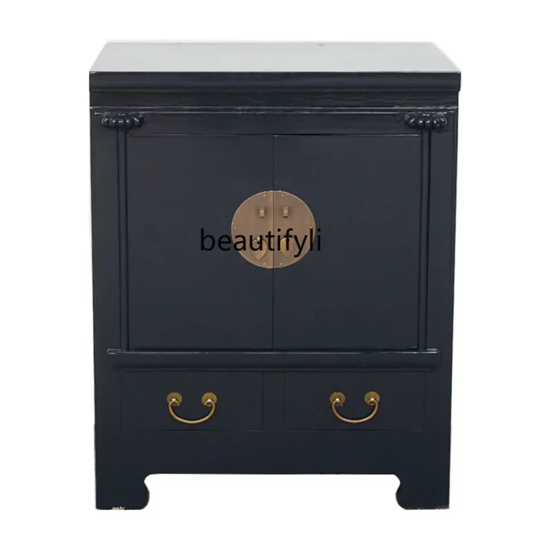 

S New Chinese Style Solid Wood Simplicity Hallway Storage Locker Retro Porch Entry Door Shoe Cabinet