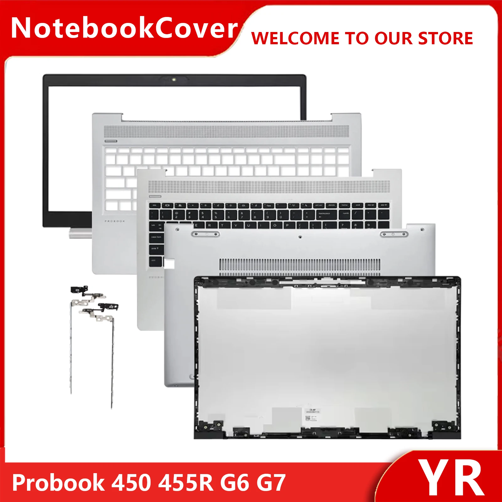 For Probook 450 455R G6  PRO 15 G2 G3 Laptop LCD Back Cover US Keyboard Palmrest Bottom Case Computer Replace Accessories Case