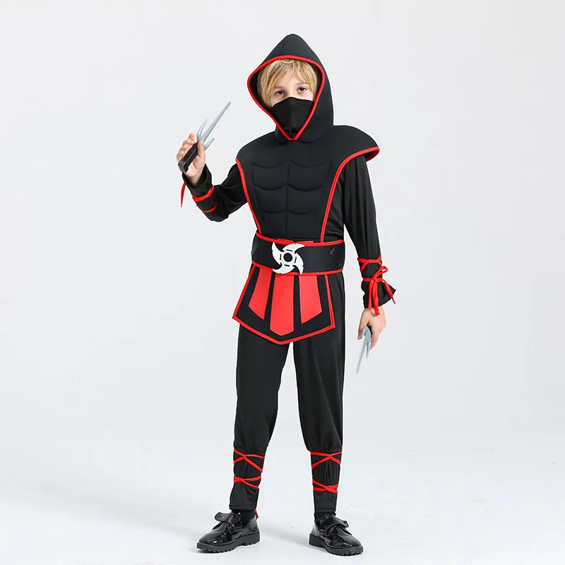 Boys Ninja Deluxe Costume for Kids W/with Weapon Accessories Kids Halloween Ideas Gifts Toys Japanese Anime Performance Costumes