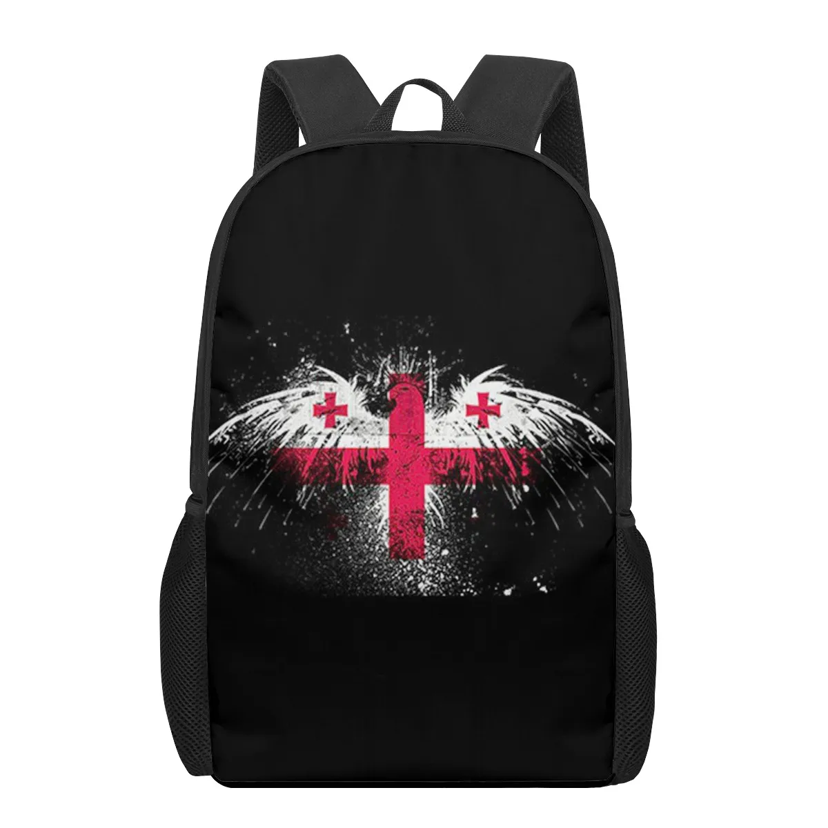 Georgia Flag 3D Pattern School Bag for Children Girls Boys Casual Backpacks Teens Men Backpack Boys Girls School Bags 16 Inch