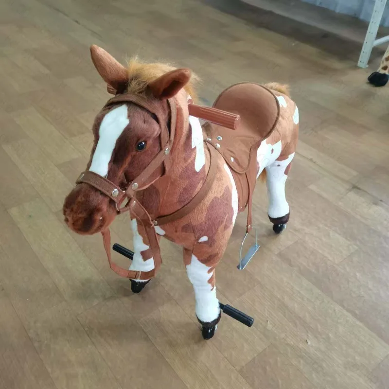 Spring Rocking Horse Bouncy Ride On Toy Large Kids Rocking Horse For Children With Wheels Sound Effect 2