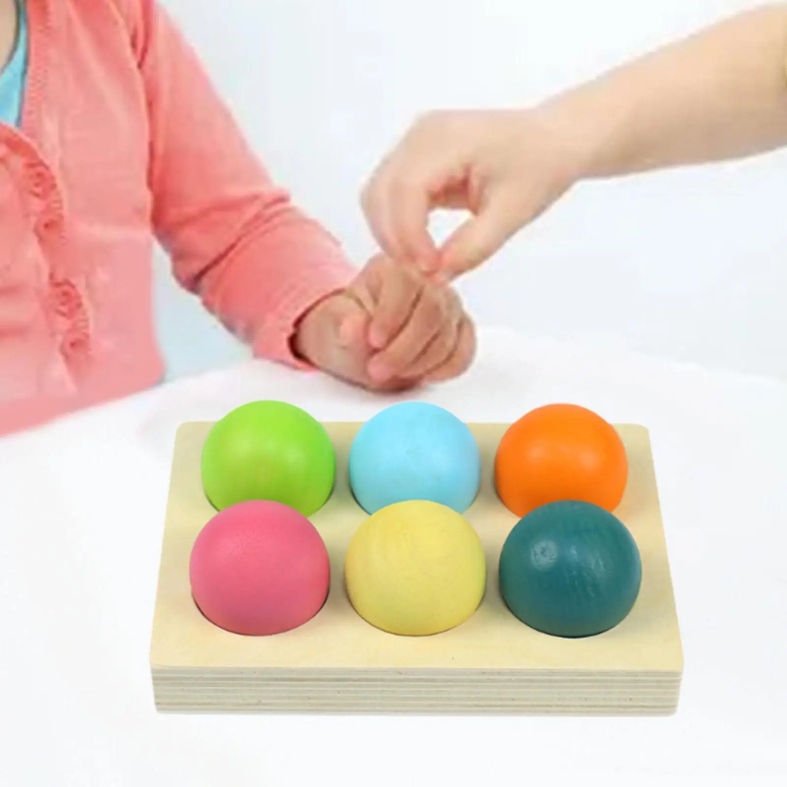 Farbsortierbälle aus Holz, Brettspiel, frühes Lernen für Kinder im Vorschulalter