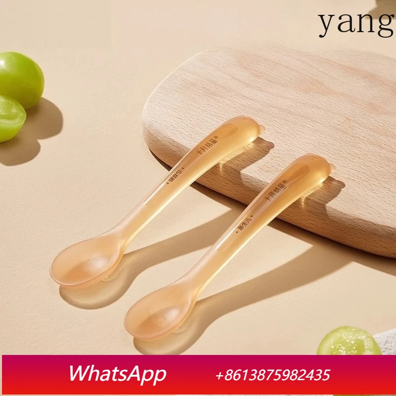 

LMM Silicone Spoon Water Feeding Small Tableware Supplementary Food Spoon Food Grade