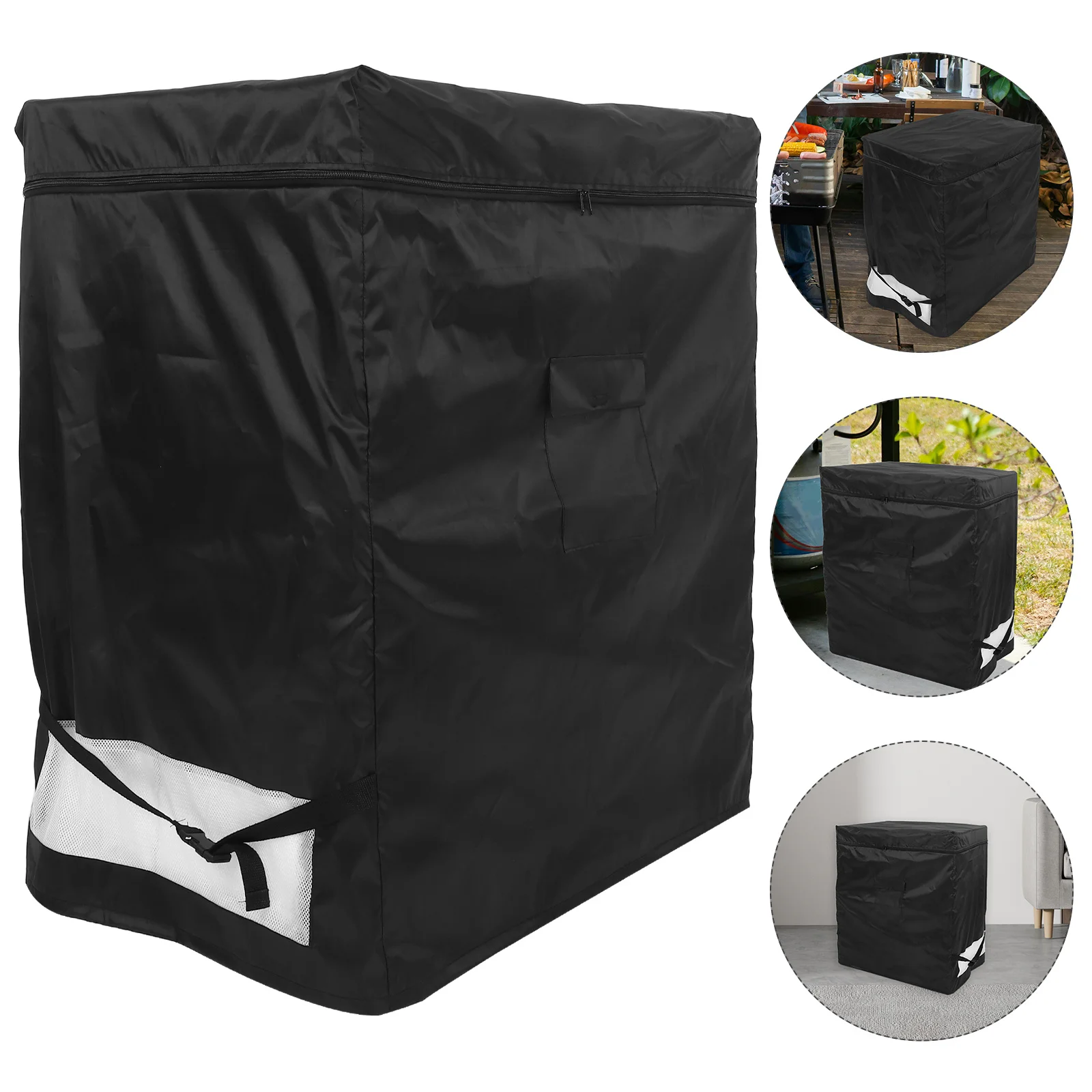 

Upright Freezer Cover Oxford Fabric Waterproof Zipper Stand Up Freezer Protector Outdoor Indoor Debris Protective Cover with
