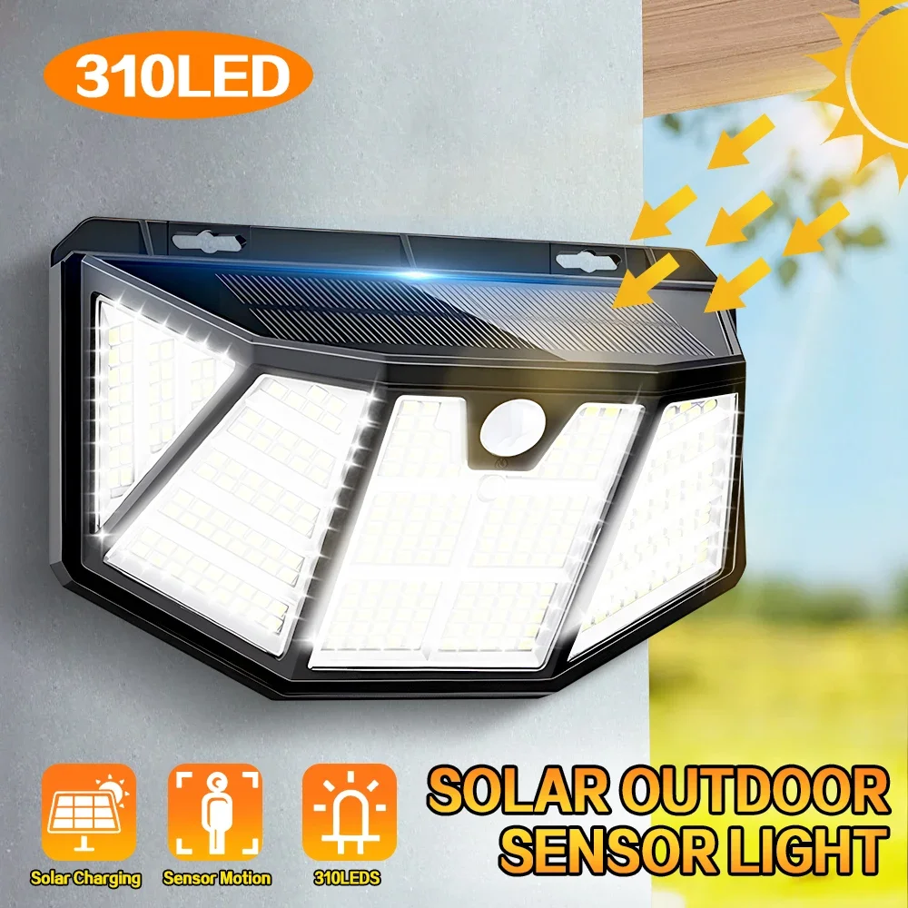 

310LED Outdoor Solar Light with Infrared Motion Sensor, Zero Electricity Bill Solar Wall Lamp, 3 Lighting Mode Light, for Garden