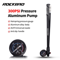 ROCKBAO MTB Bike High Pressure Air Pump 300PSI Cycling Accesory  Mini Pump Mountain Bicycle Tyre Portable Inflator