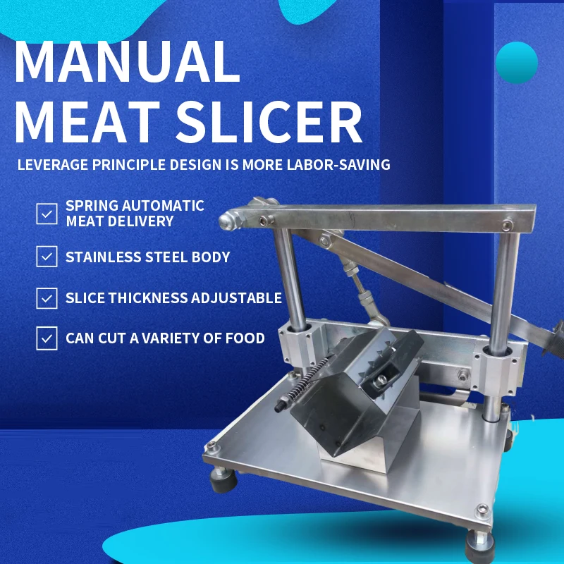 

Lamb Slicer Manual Lever Meat Cutter Stainless Steel Household Frozen Meat Fatty Beef Commercial Manual Meat Planer