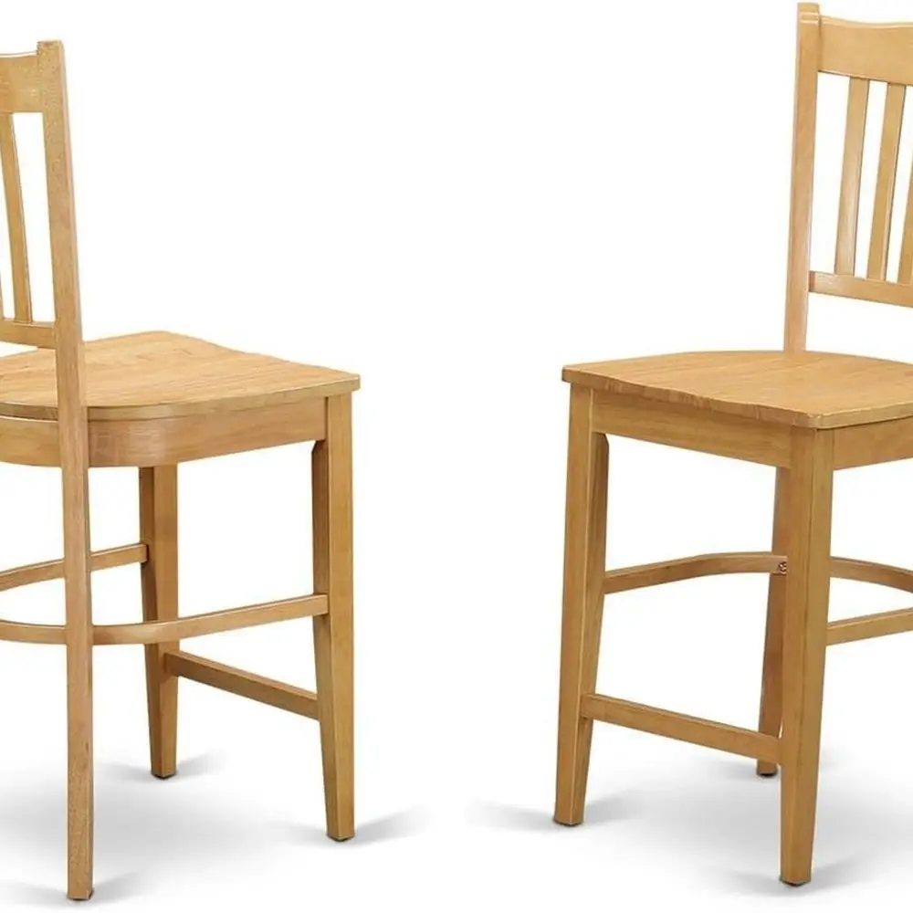 

OAK-W Табуреты Groton со столешницей — деревянные стулья с решетчатой спинкой, набор из 2 шт., дуб