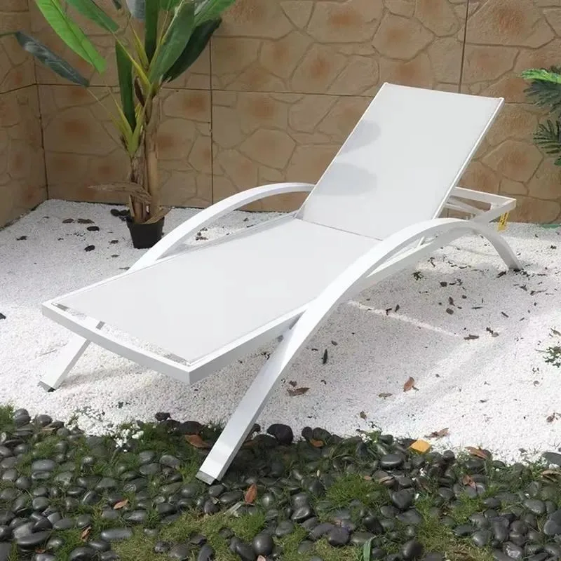 Simple Aluminum Stackable Curved Beach Garden Poolside Sun Loungers