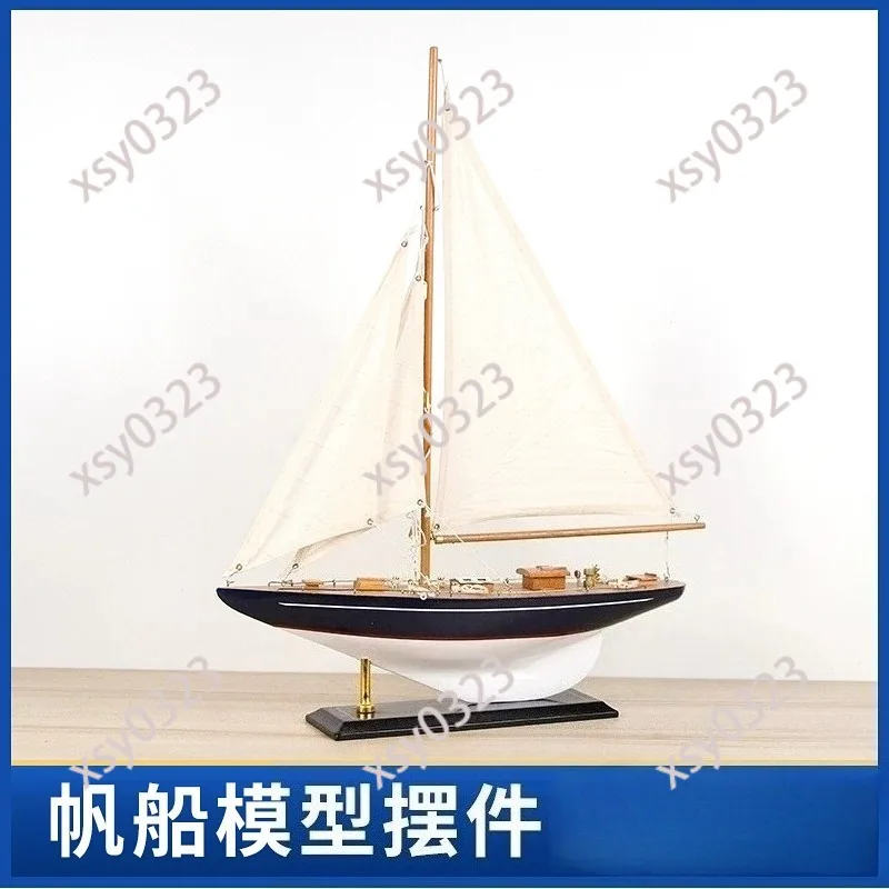 

Solid Wood Sailboat Model DIY Assembly Kit Home Entryway Decorative Ornament