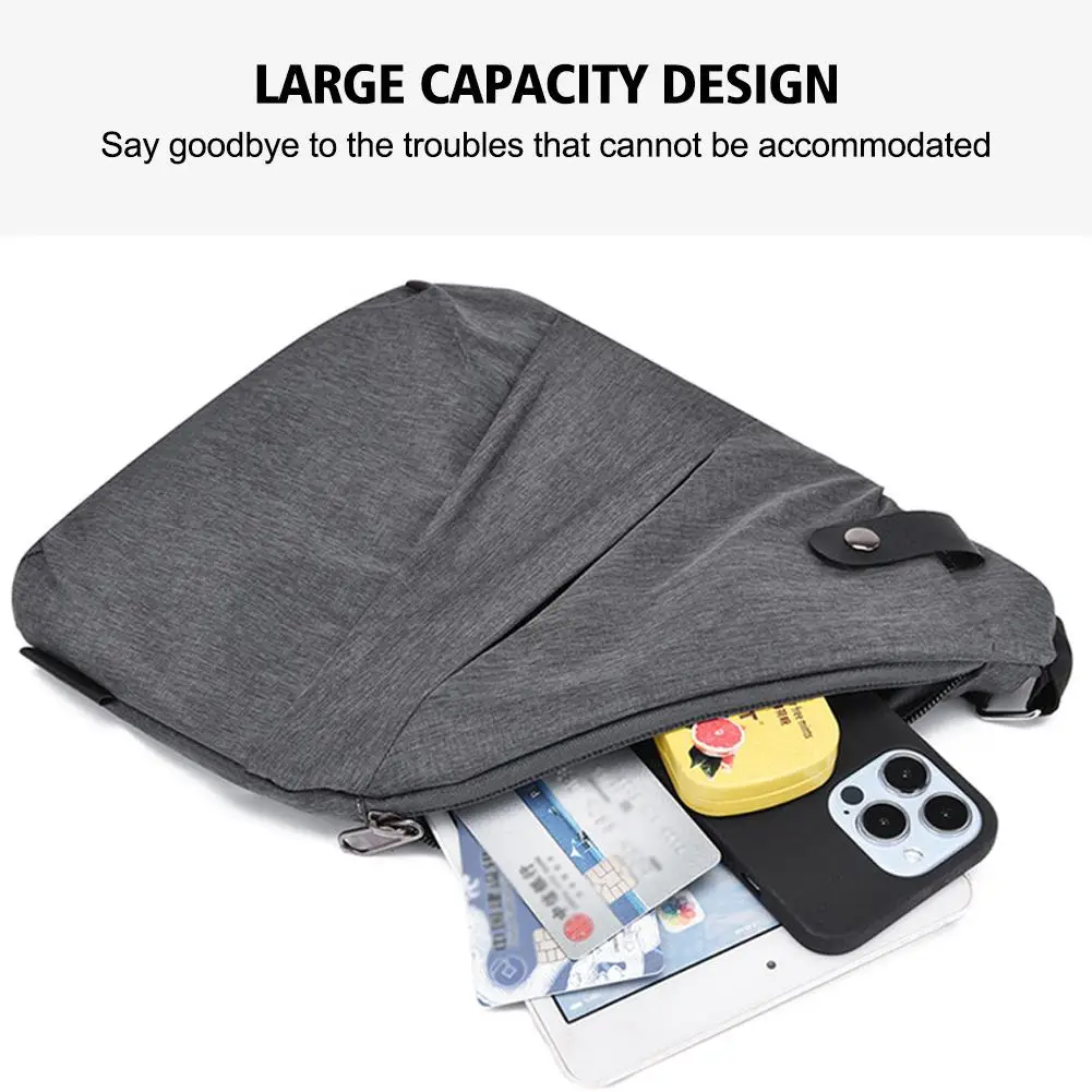 3pcs Men's Chest Bag Fashion Anti-theft Shoulder Bag Outdoor Leisure Crossbody Bag Waterproof Handbag USB Bag Sling Pack