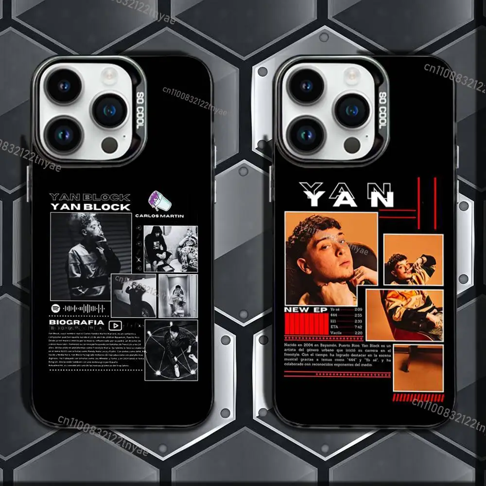 

Y-Yan B-Block 111 444 Rapper Phone Case IMD Color Silver Shell For IPhone 17,16,15,14,13,12,11 Pro Max Plus
