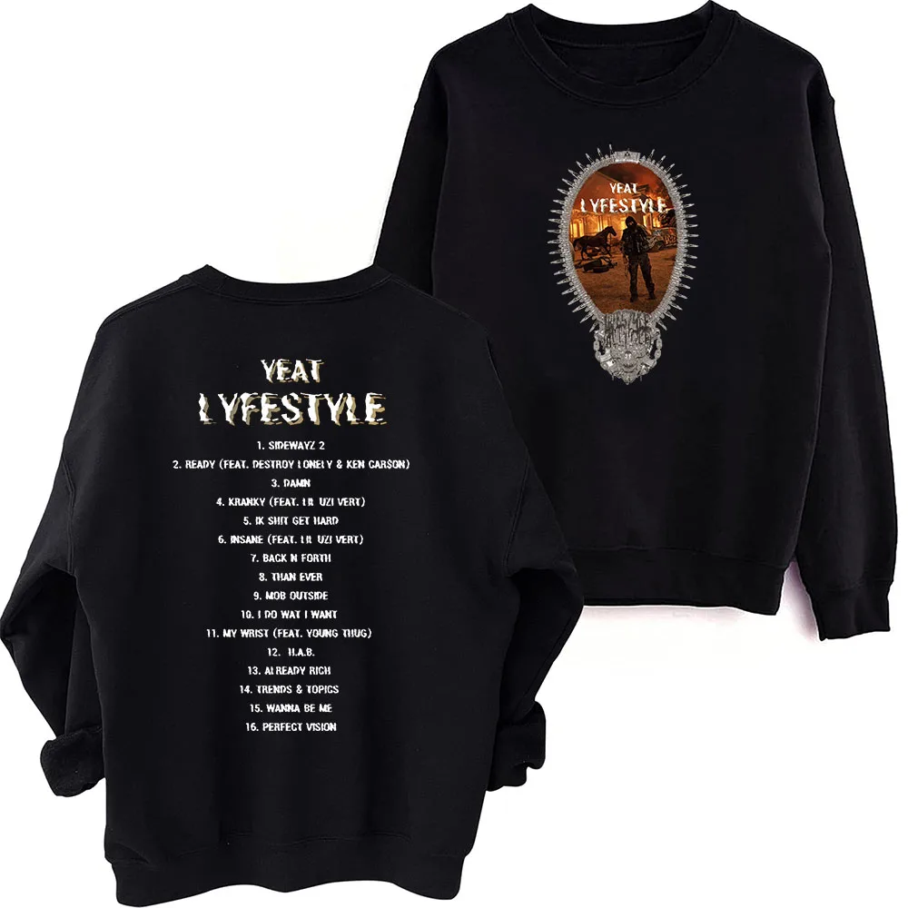 Yeat Lyfestyle Tour Sweatshirt Harajuku Round Neck Long Sleeve Oversized Tops Fans Gift Tops