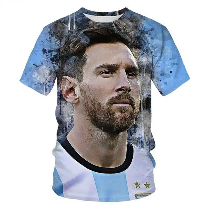 2024 Argentina Legend Football Star Print T Shirt 3D Fashion Short Sleeve TShirt Unisex Casual Sports TShirt Oversized Adult/Kid