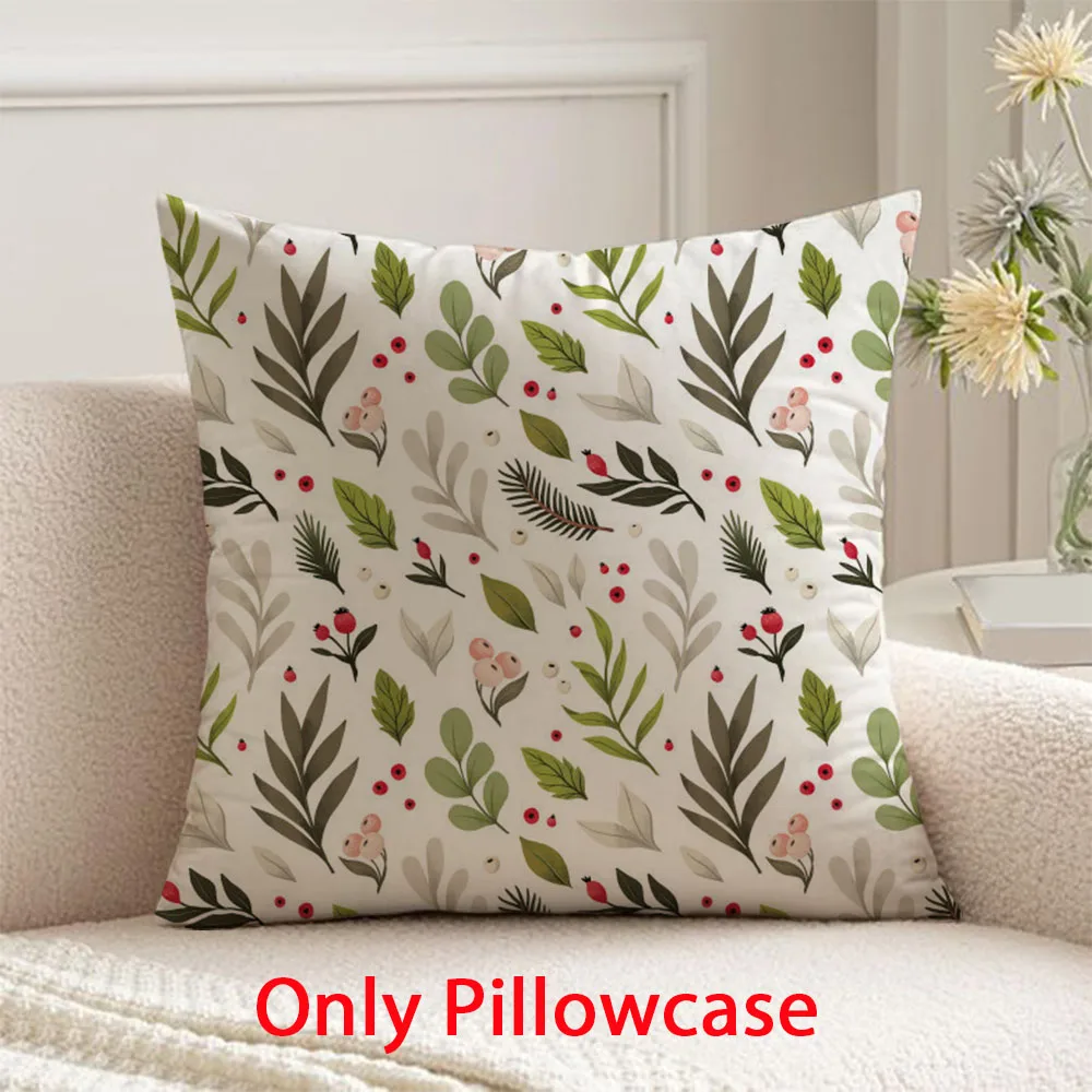 

new year Pillow cover winter decorative 45x45 cushions cover for floral pattern Christmas pillow case for Xmas gift for family