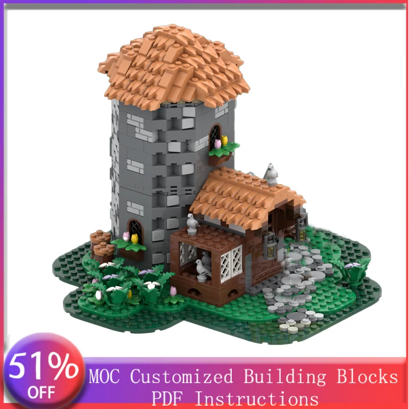 Set di Costruzioni Modulari da 764 Pezzi, Casa del Colombaio, MOC Personalizzabile, Blocchi Modulari Educativi per Bambini, Regalo Fai-da-Te per Ragazzi