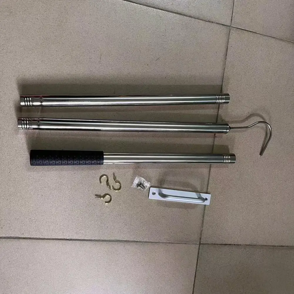 

Ladder Pull Kit with Alloy Handle Stainless Steel Ladder Pull Down System Kit with Extendable Pole Alloy Handle Loft for Easy