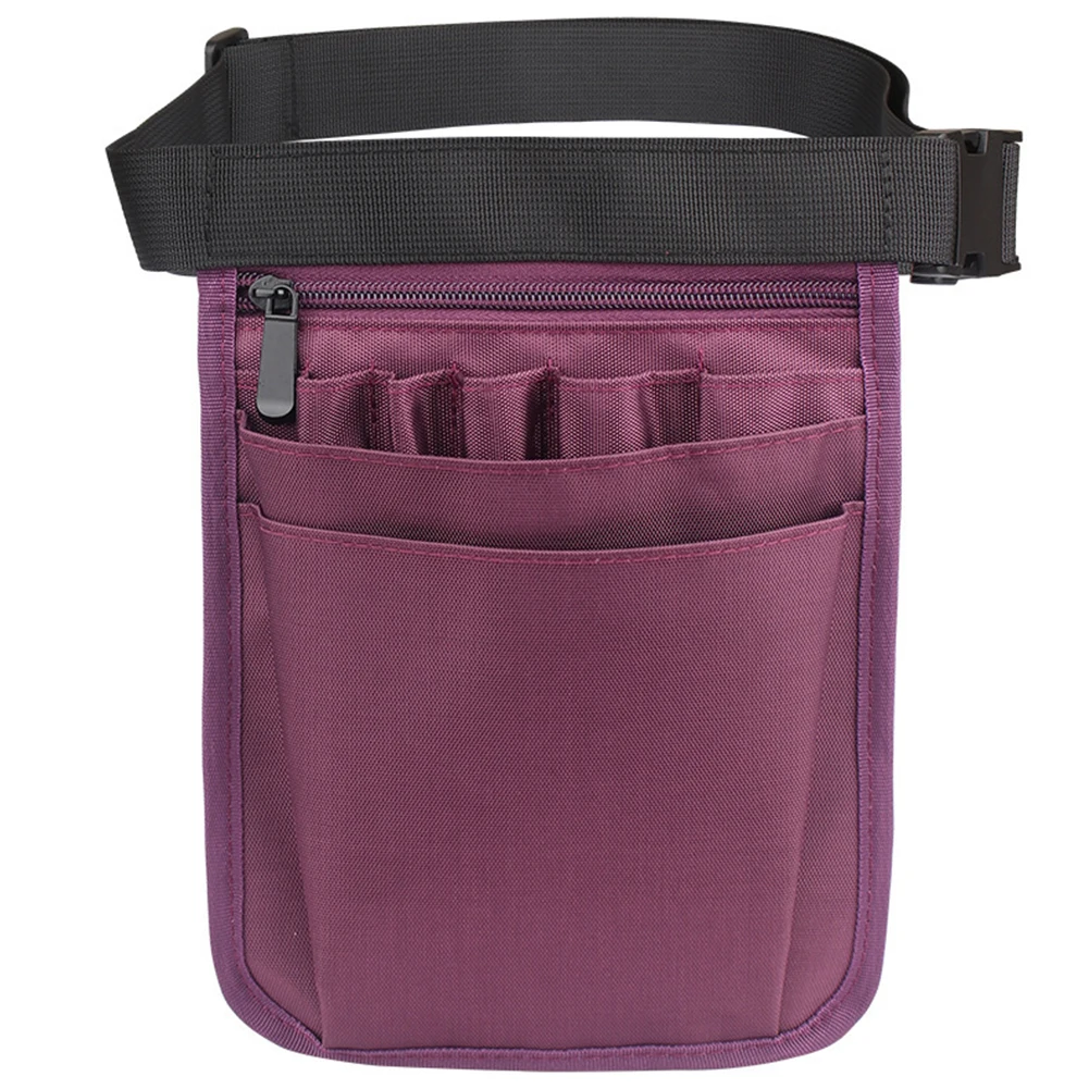 Borsa da cintura regolabile Borsa portaoggetti impermeabile nera Tasche multiple per attrezzi Chiusure con cerniera Fibbie resistenti