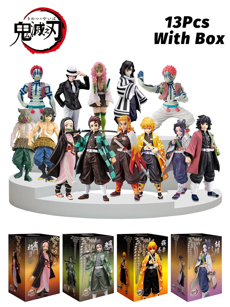 Figurine de dessin animé Demon Slayer Kimetsu no Yaiba, Kamado Tanjirou, Agatsuma Zenitsu Nezuko Warrior, modèle en PVC, jouets