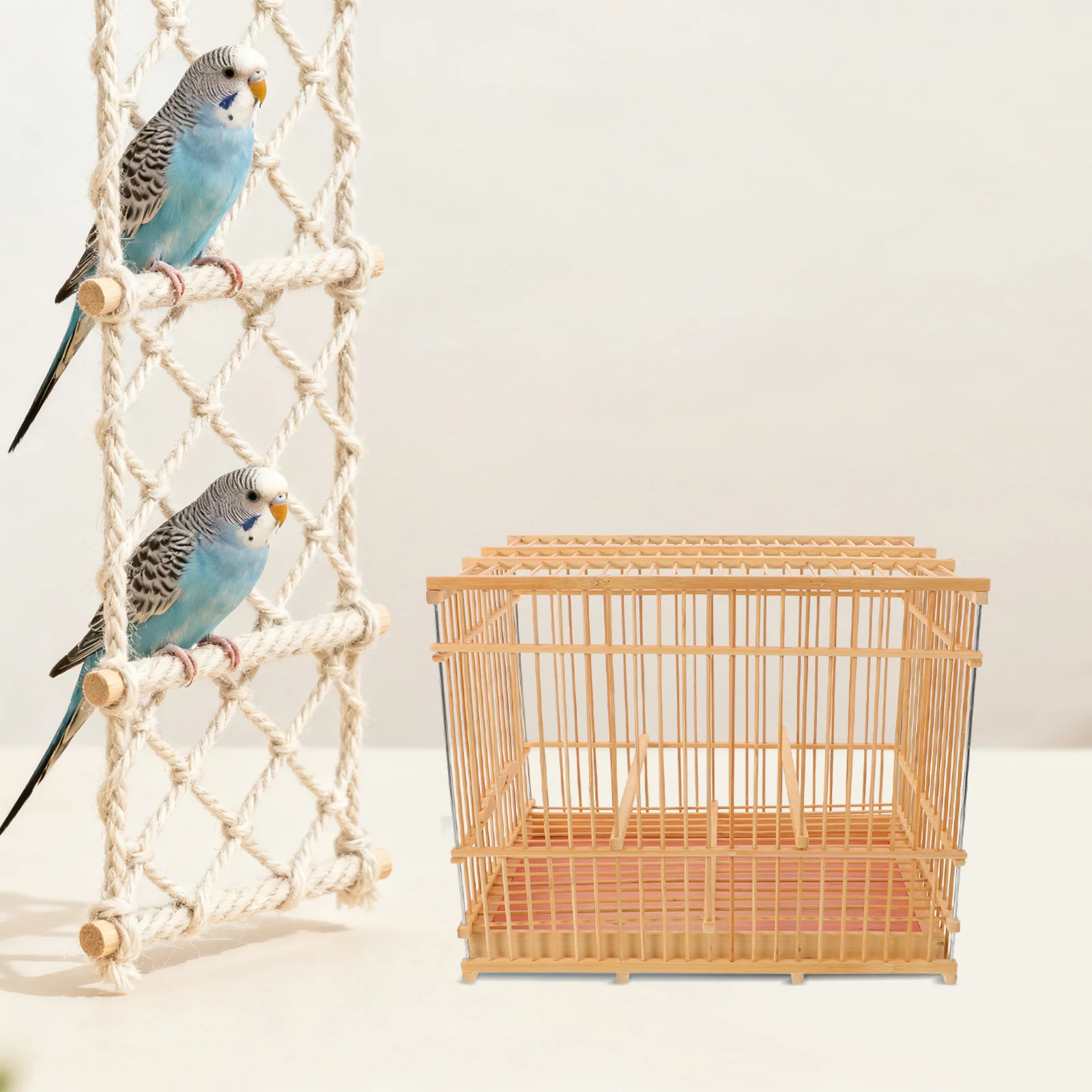 

Extra Large Bamboo Bird Cage Weather Resistant Material for Pet Birds Safe Comfortable Living Environment