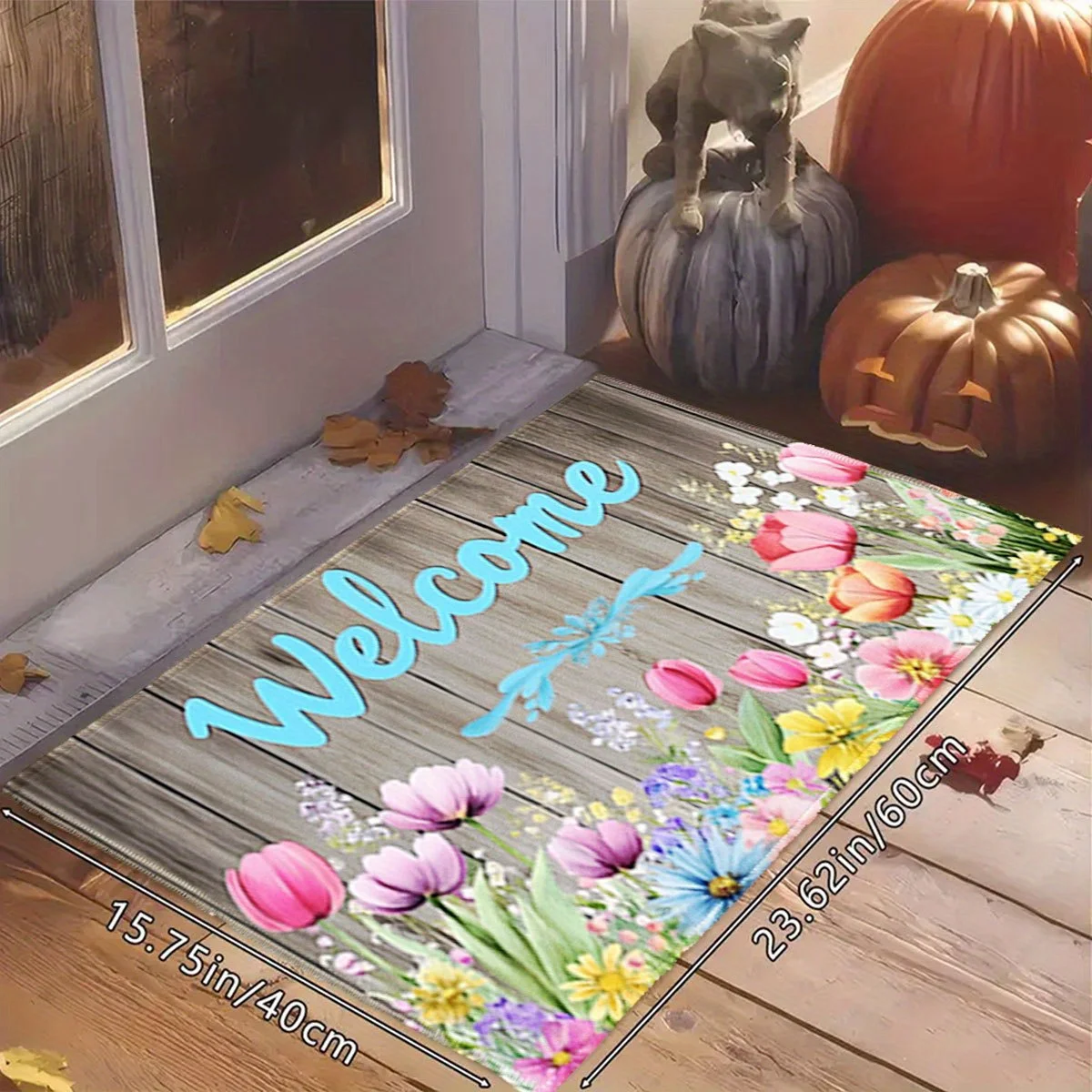 Commodity Colorful Floral Welcome Mat Entrance Door Mat, Soft Mat, Soft And Absorbent Washable Mat, Suitable for Entrance, Bat