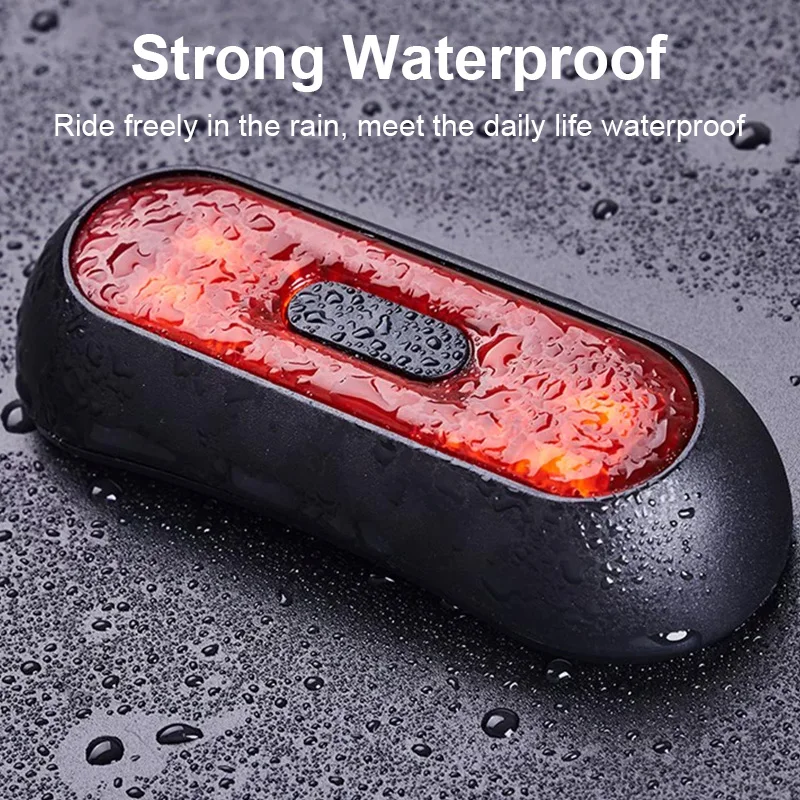 Bicycle Rear Red Safety Light Waterproof LED Motorcycle Helmet Lights Lamp MTB Road Warning Taillights With USB Chargeable Cable