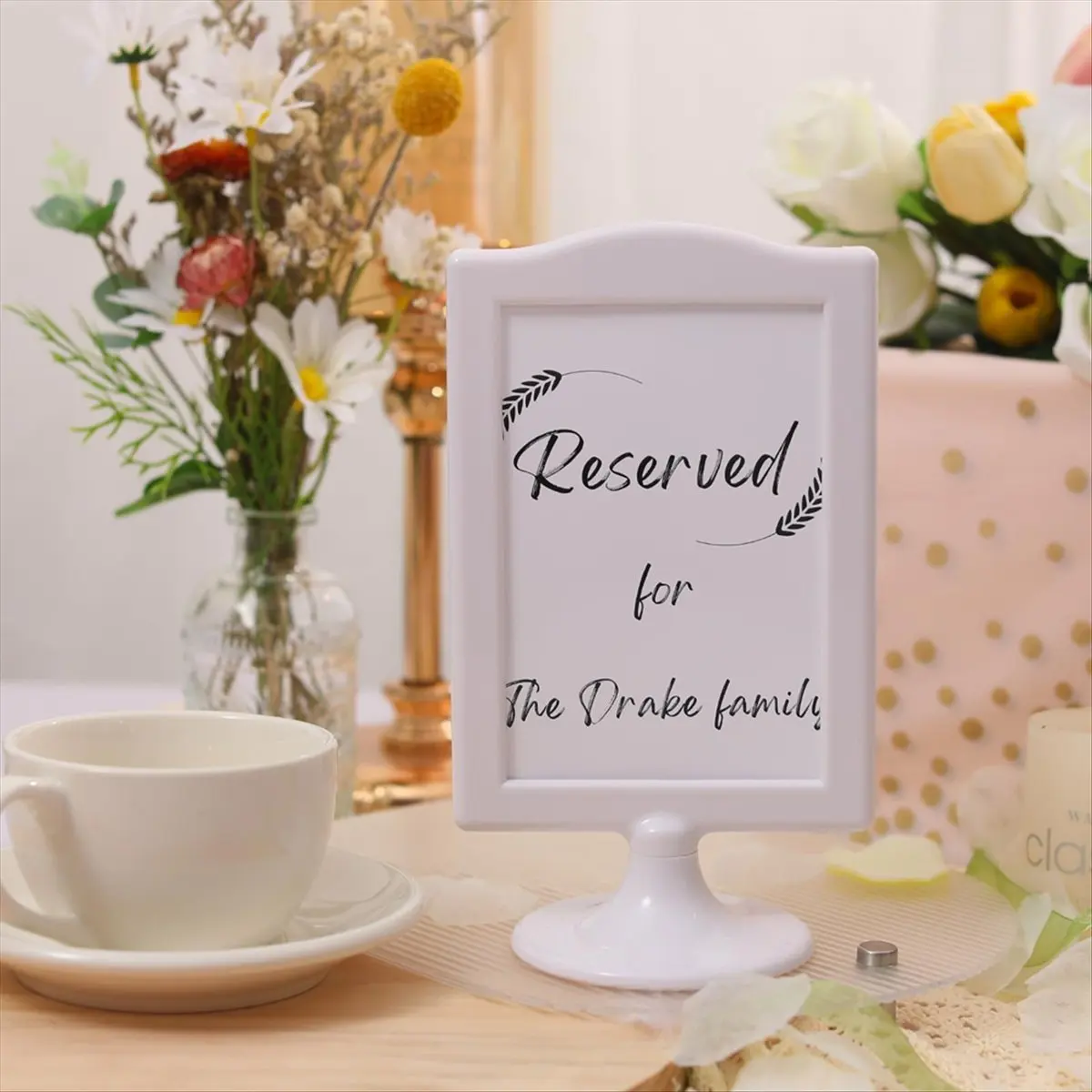 

*ABAB Double Sided Standing Picture Frames 4x6 Inch 2 Side Pedestal Picture Frames Plastic White Photo Frames Set for Display