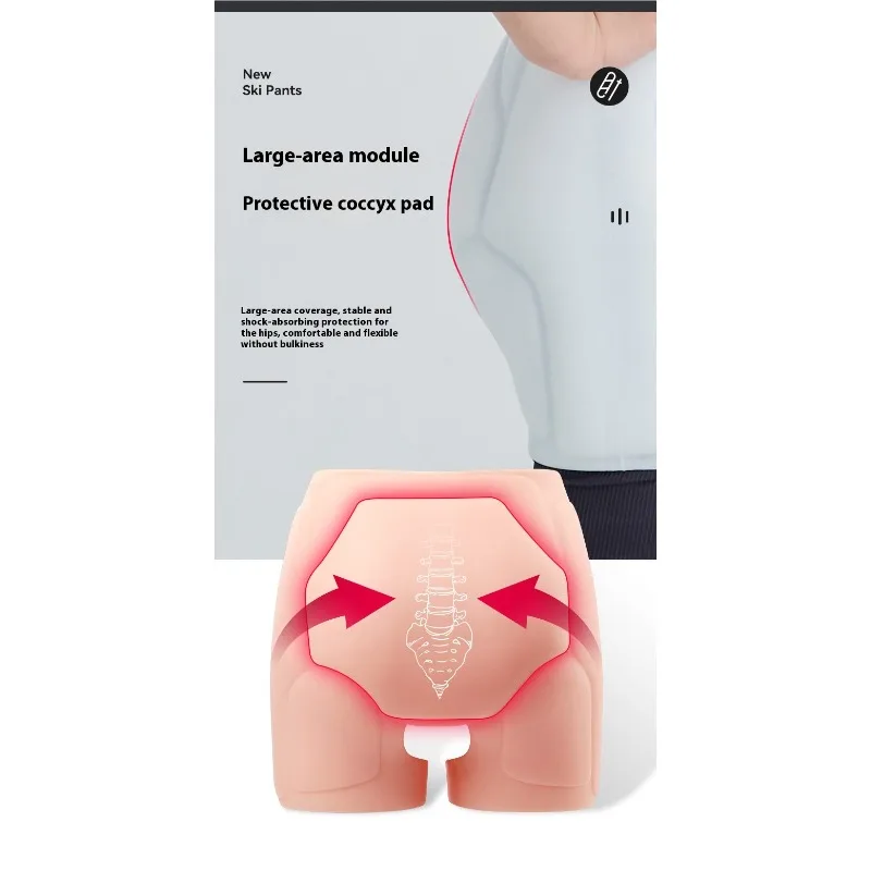 سيليكون على الجليد بعقب وسادة التزلج الورك حامي التزلج على الجليد الحشو واقية عظم الذنب مبطن السراويل القصيرة خيارات سميكة رقيقة #5
