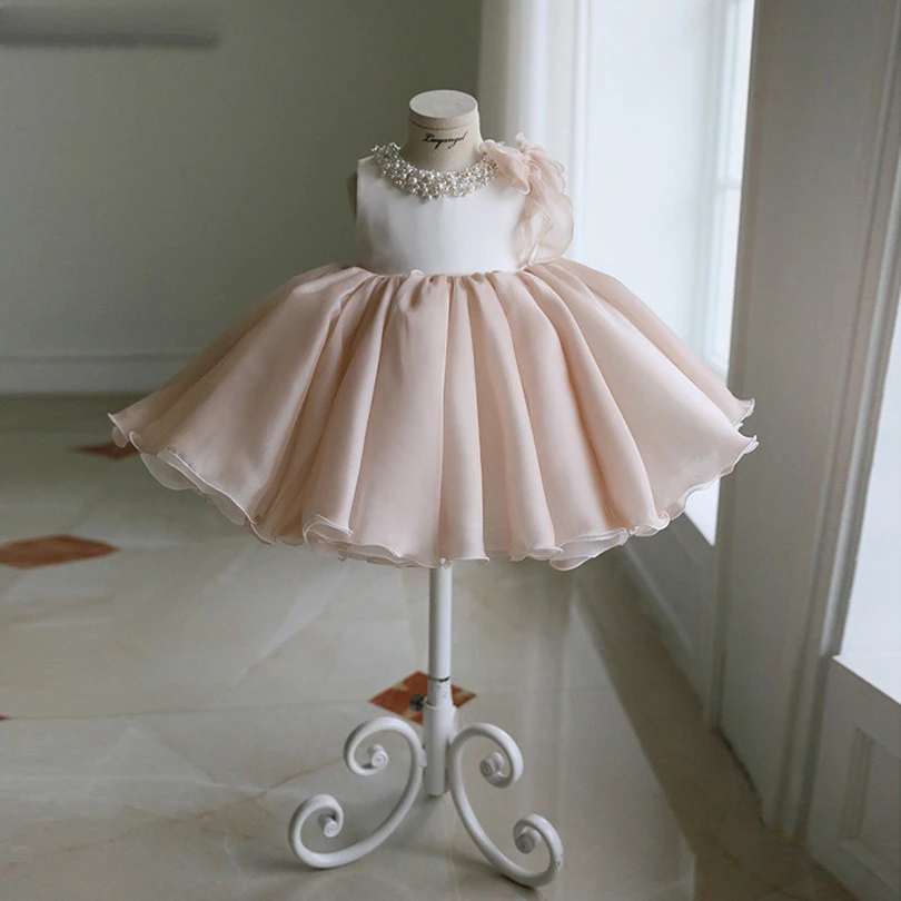 

Girls Dress Birthday Wedding Party Princess Kids Dresses For Girl Tutu Pearl Teenager Toddler Baby Christening Baptism Ball Gown